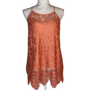 No Boundaries Woman’s Beach Blouse in Coral Lace Junior Size 11-13